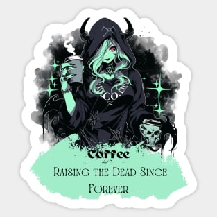 Cute Coffee Necromancer Sticker